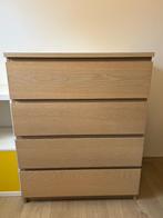 Commode MALM ikea 4 tiroirs, plaqué chêne blanchi, 80x100 cm, Huis en Inrichting, Kasten | Ladekasten, Ophalen, 100 tot 150 cm