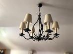 Chandelier rustic en fer noir avec 6 lampes bougie, Tissus, Rustic, Moins de 100 cm, Comme neuf