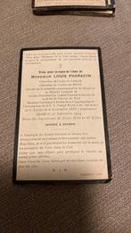 Louis PHARAZYN 1833 Anvers 1914, Verzamelen, Bidprentjes en Rouwkaarten, Verzenden, Bidprentje