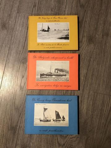 in oude prentkaarten boeken van visserij en scheepvaart beschikbaar voor biedingen
