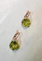 Antieke gouden oorbellen met peridots 1,70kt, Enlèvement ou Envoi, Or, Comme neuf, Or