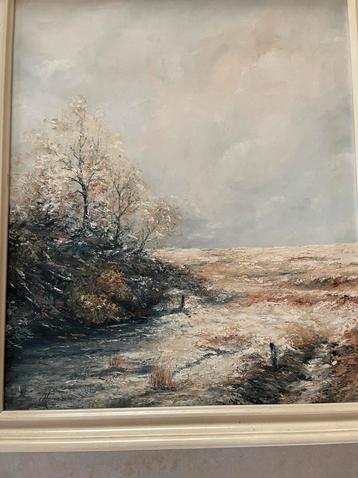 Origineel schilderij , gesigneerd en ingelijst beschikbaar voor biedingen