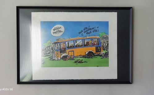 rare sérigraphie " Le bus" du petit Spirou, Livres, BD, Utilisé, Enlèvement ou Envoi