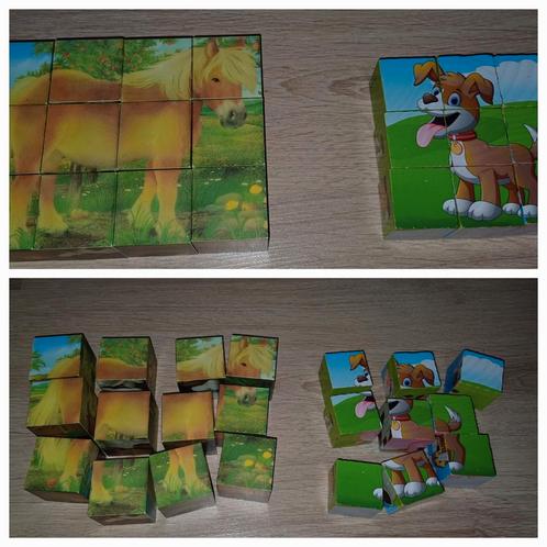 Lot 2 Puzzle Cubes Animaux, Enfants & Bébés, Jouets | Puzzles pour enfants, Utilisé, 10 à 50 pièces, Enlèvement ou Envoi