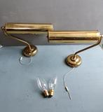 2 vintage koperen schilderij lampen UK bayonet, Antiek en Kunst, Ophalen of Verzenden