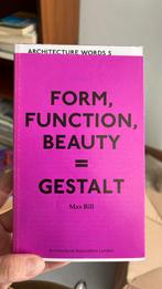 ‘Form, function, beauty = gestalt’ - Max bill, Livres, Art & Culture | Photographie & Design, Enlèvement ou Envoi, Neuf