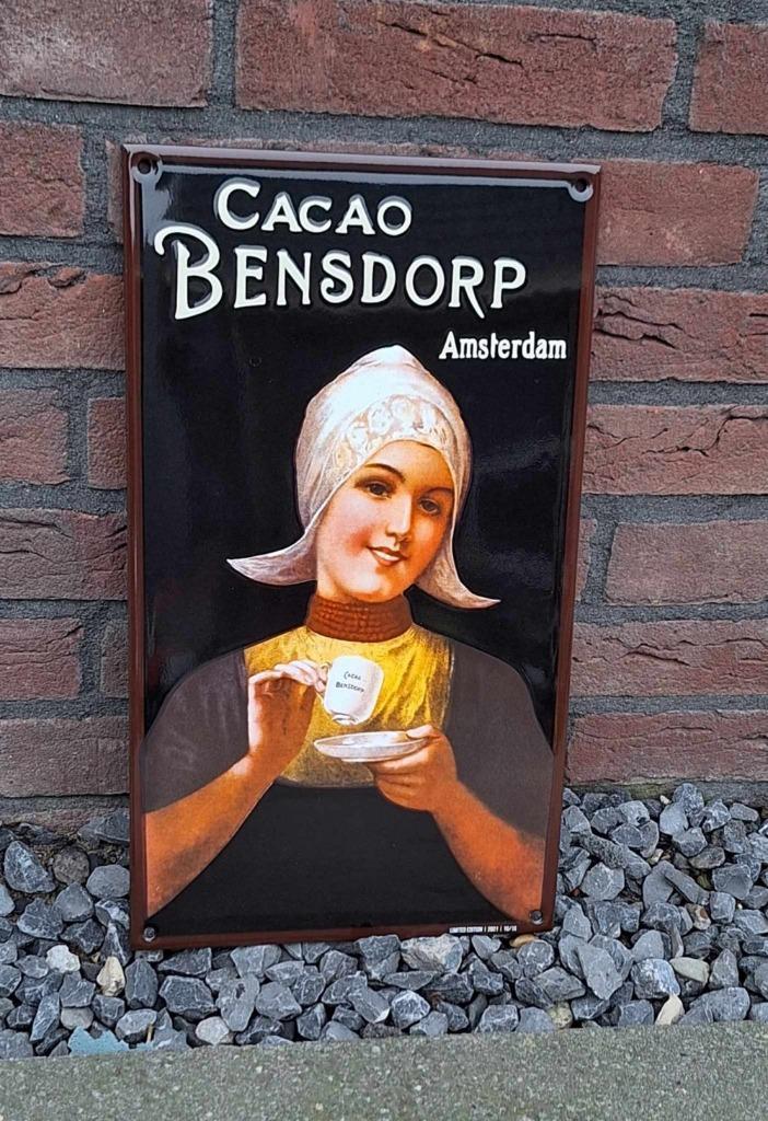 Nieuw emaile reclame bord Cacao Bensdorp Amsterdam., Verzamelen, Merken en Reclamevoorwerpen, Nieuw, Reclamebord, Ophalen of Verzenden