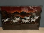 Set van 4 gelakte houten schilderijen uit Vietnam, Antiek en Kunst, Ophalen