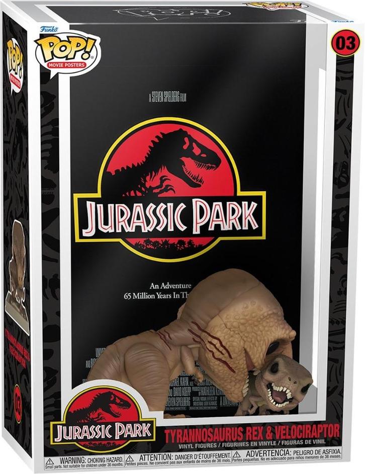Funko Pop Jurassic Park Movie Poster With T-Rex & Velocirapt, Verzamelen, Poppetjes en Figuurtjes, Nieuw, Ophalen of Verzenden