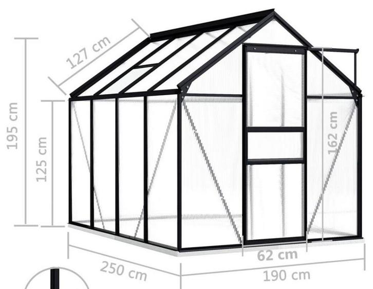 Antraciet serre tuinkas nieuw in de doos koopje, Tuin en Terras, Kassen, Ophalen