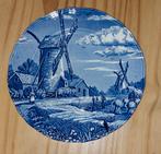 Vintage keramisch bord Delfts blauw- Hollandse boerenleven, Ophalen of Verzenden
