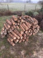 Stapel dennenhout in blokjes gezaagd., Ophalen