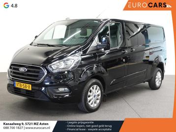 Ford Transit Custom 300 2.0 TDCI L2H1 Limited Dubbele cabine, Auto's, Stof, Euro 6, 4 cilinders, Zwart