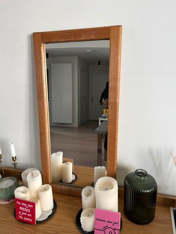 Vintage houten spiegel, Huis en Inrichting, Woonaccessoires | Spiegels, Ophalen, Zo goed als nieuw