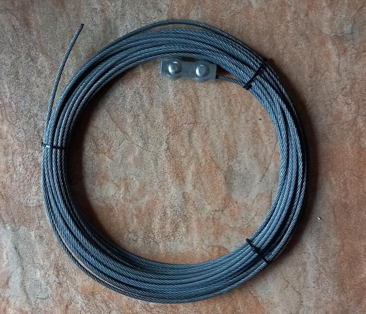20 Meter Staalkabel Staaldraadkabel 4 mm - Duplex Draadklem, Doe-het-zelf en Bouw, Lieren en Takels, Zo goed als nieuw, Ophalen of Verzenden