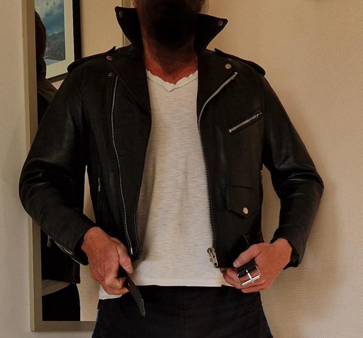 Veste en cuir👍Perfect👍Look Cool👍t:48-M👍, Motos, Vêtements | Vêtements de moto, Manteau | cuir, Seconde main, Enlèvement ou Envoi