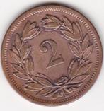Zwitserland 2 rappen 1886B, Ophalen of Verzenden, Losse munt