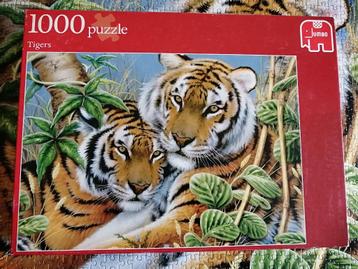 Puzzle Jumbo 1000 pièces "Tigers" beschikbaar voor biedingen