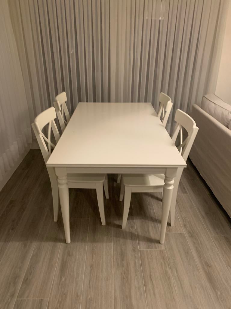 Living tafel verlengen tot 8 personen., Huis en Inrichting, Complete eetkamers, Ophalen, Zo goed als nieuw