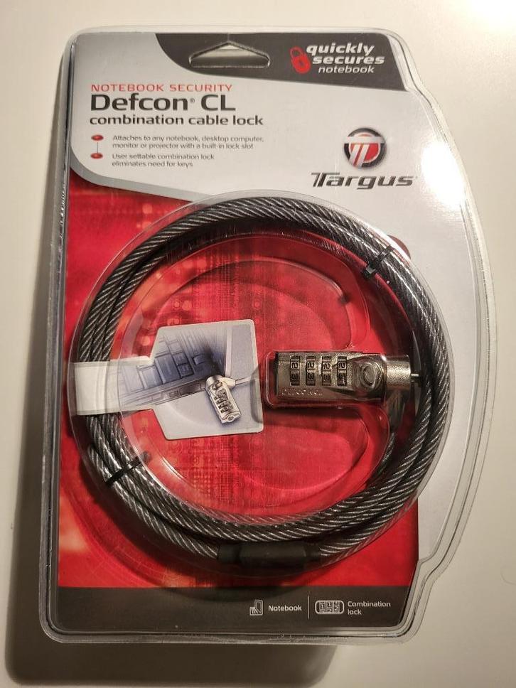 Targus Defcon Cable Lock, Computers en Software, Pc- en Netwerkkabels, Nieuw, Ophalen