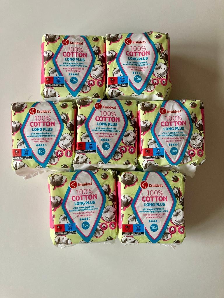 Maandverbanden (7 pakjes) + gratis pakje inlegkruisjes, Enlèvement ou Envoi, Neuf