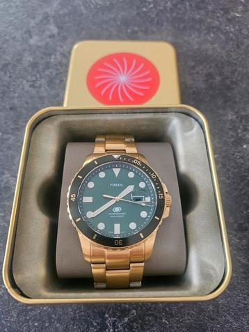 Fossil fs6030 goud/groen, Enlèvement ou Envoi, Comme neuf, Or, Or