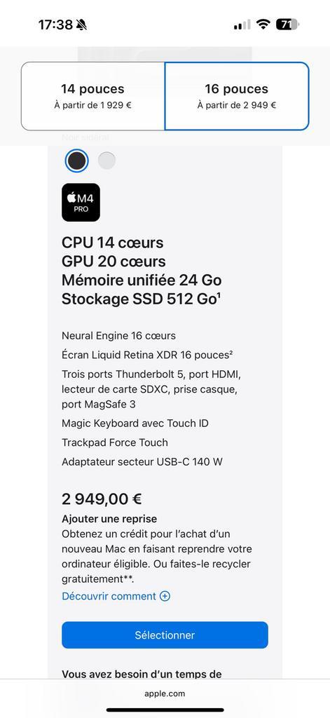 MacBook Pro M4 16 pouces, Computers en Software, Apple Macbooks, Nieuw, MacBook, 16 inch, Ophalen