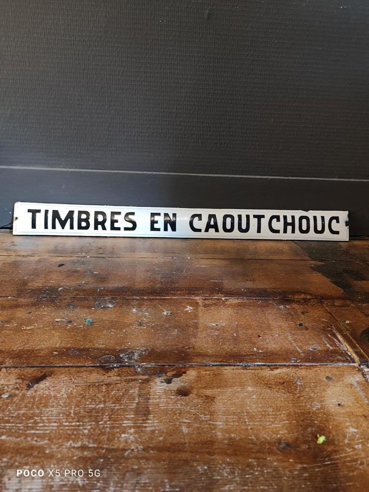 Timbres en caoutchouc dik emaille bord, Verzamelen, Merken en Reclamevoorwerpen, Zo goed als nieuw, Ophalen of Verzenden