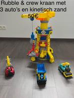 Rubble & Crew - Draaikraan met 3 auto's en kinetisch zand, Enlèvement ou Envoi, Comme neuf