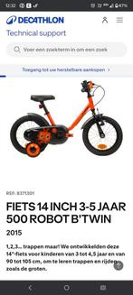 Kinderfiets 14 inch Decathlon Robot, Fietsen en Brommers, Ophalen, Zijwieltjes, B-Twin, Minder dan 16 inch