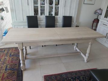 Massief eiken tafel behandeld zware uitvoering 220x80cm+tuss beschikbaar voor biedingen