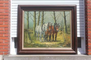 schilderij Karel De Schrijver ( trekpaarden )