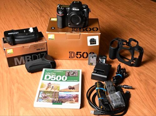 Nikon D500 (15.300 click) + Grip nikon + accessoires, Audio, Tv en Foto, Fotocamera's Digitaal, Zo goed als nieuw, Nikon, Ophalen