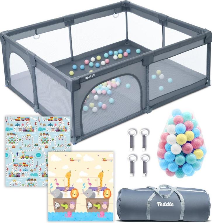 Teddle Grondbox, Kinderen en Baby's, Babyparken, Zo goed als nieuw, Rechthoekig, Ophalen of Verzenden