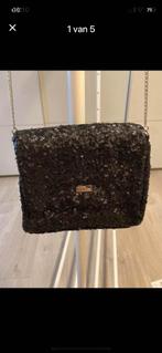 Zwart handtasje met pailletten, Ophalen of Verzenden, Zo goed als nieuw, Zwart, Avondtasje