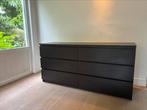 Malm dressoir van donker hout, Huis en Inrichting, Kasten | Ladekasten, Ophalen, Gebruikt, 5 laden of meer, 150 tot 200 cm