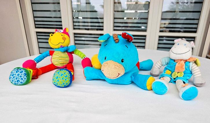 3 Knuffels voor baby’s en peuters, Kinderen en Baby's, Speelgoed | Knuffels en Pluche, Zo goed als nieuw, Ophalen of Verzenden
