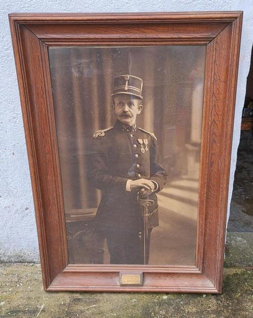 Très grand ancien cadre (photo) Garde Civique de Liège, Collections, Objets militaires | Général, Armée de terre, Enlèvement