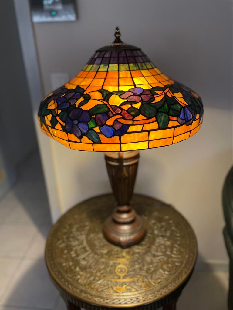 Tiffany lamp met Fonte staander, Ophalen, Zo goed als nieuw, Tiffany, 50 tot 75 cm