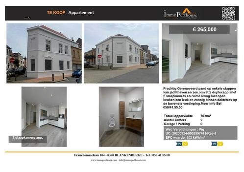 Appartement te koop in Blankenberge, 2 slpks, Immo, Huizen en Appartementen te koop, Appartement, C