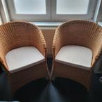 Rieten zeteltjes met kussen, Enlèvement, Comme neuf, Brun, Rond