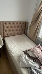 Lit avec sommier, Huis en Inrichting, Slaapkamer | Boxsprings, Ophalen, Gebruikt, 90 cm, Eenpersoons