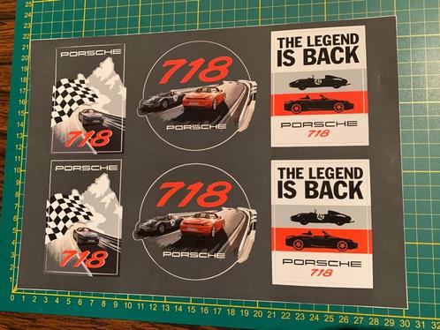 Stickerblad A4 Porsche 718 'The legend is back', Verzamelen, Stickers, Zo goed als nieuw, Ophalen of Verzenden