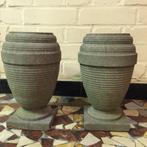 2 vases de pierre jumeaux, Tuin en Terras, Ophalen