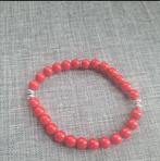 Armband parels rood, Ophalen of Verzenden, Zo goed als nieuw, Rood