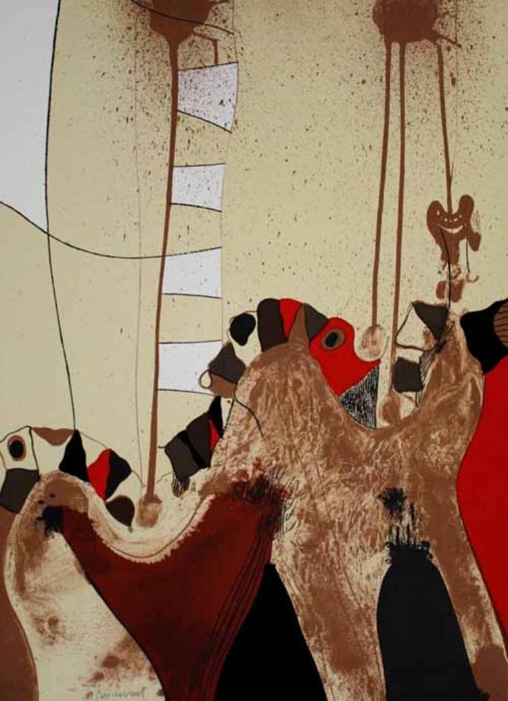 Josep GUINOVART, lithografie, Antiek en Kunst, Kunst | Litho's en Zeefdrukken, Ophalen of Verzenden