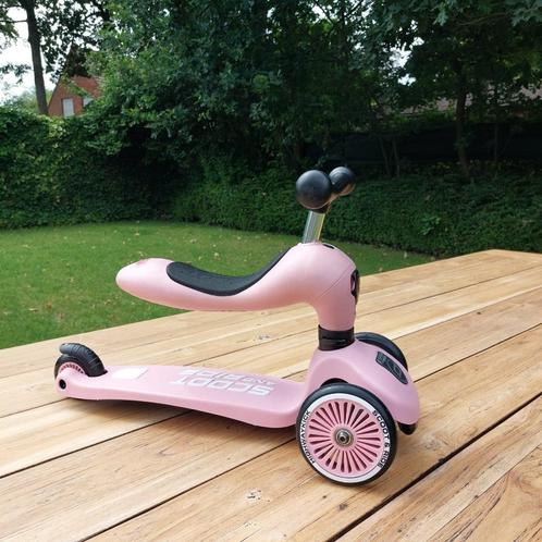 SCOOT AND RIDE - HIGHWAYKICK 1 ROZE, Kinderen en Baby's, Speelgoed | Buiten | Voertuigen en Loopfietsen, Zo goed als nieuw, Loopfiets