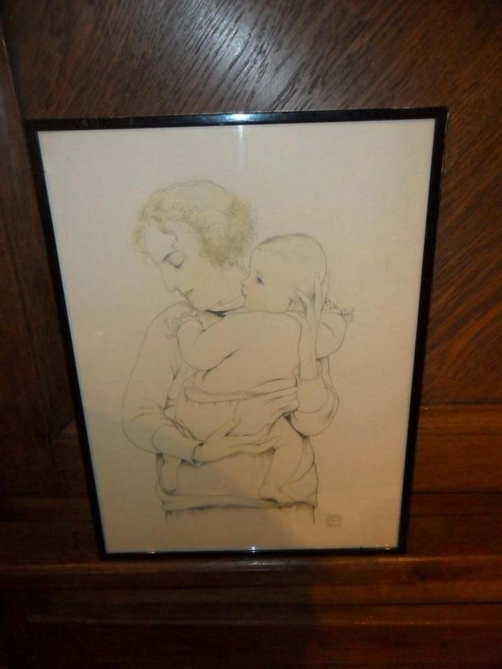 Lithografie van Walter Sauer (St Gilles 1889-1927 Algiers), Antiek en Kunst, Kunst | Litho's en Zeefdrukken, Ophalen of Verzenden