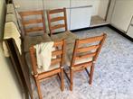 4 degelijke eetkamer stoelen grenen hout, Ophalen, Hout