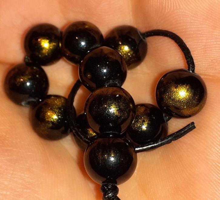 lot kralen 11 zwart gouden agaat 8mm, Hobby & Loisirs créatifs, Fabrication de Perles & Bijoux, Neuf, Perle, Envoi